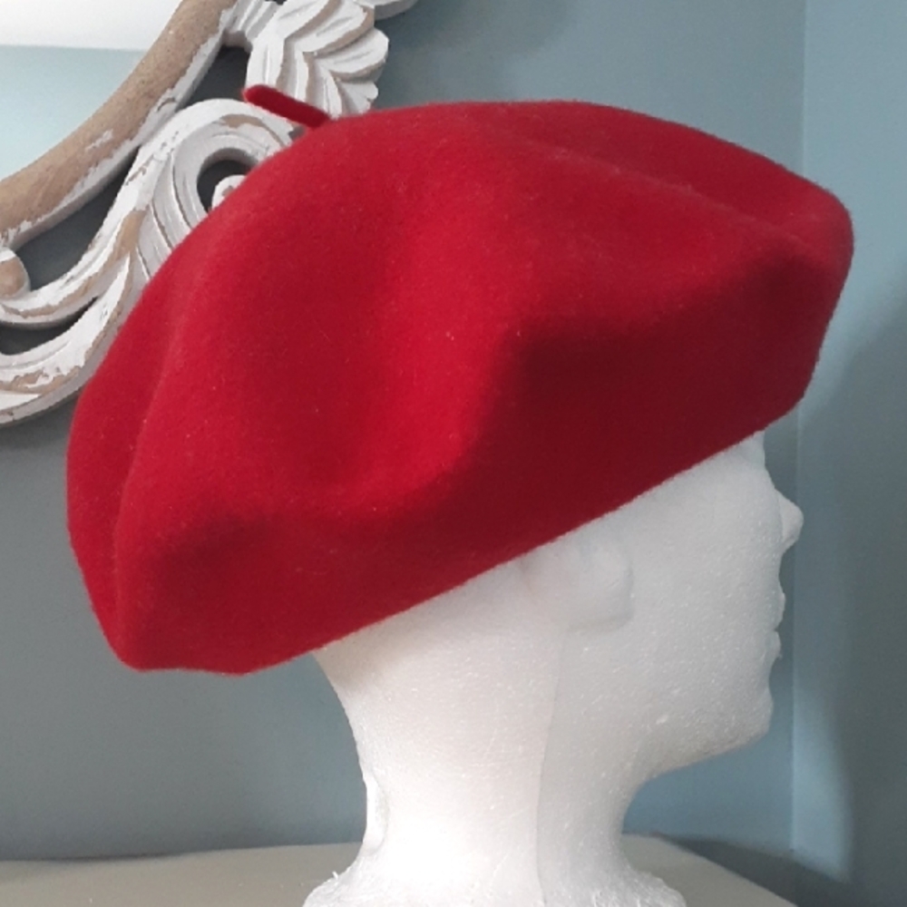 % Parkhurst Red 100% Wool Beret